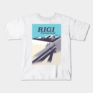 Rigi Switzerland vacation poster. Kids T-Shirt